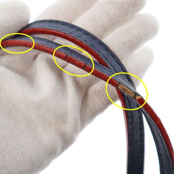 Louis Vuitton LockMe Hippo Shoulder Bag Grain Calf Leather Marine Rouge Navy - Picture 10 of 16